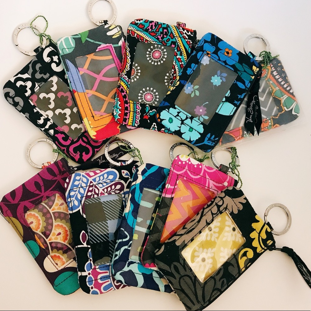 10 mix Vera Bradley zip ID wallet pattern vary NW